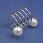 Broșă-clips Mallorca pentru șaluri și batici, 31 mm ±, metal argintiu, diametru 21 mm