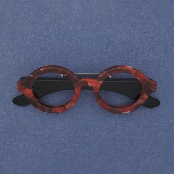 Broșă Ochelari roșie din acrilic 65×25 mm+