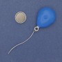 Broșă magnetică cu balon de aer, email albastru, metal argintiu 83×24 mm+