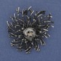 Broșă-pandantiv Accent, cristal gri, strasuri gri, metal argintiu 47×42 mm+