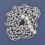 Broșă-pendent Accent cu perle albe, strasuri, metal argintiu 55×64 mm+