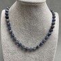 Colier din safir facetat cub, diametrul 7×7 mm, lungime 45 cm, cu închizătoare
