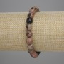 Brățară din rhodonit, mărgele facetate, diametru aproximativ 8 mm, lungime aproximativ 18 cm, elastic