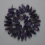 Mărgele din ametist, piatră naturală brută, 23–28×9–12 mm ±, mărgele de 3 mm ±, lungime 40 cm ± pe șnur