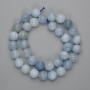 Mărgele de acvamarin, bile netede 12 mm, lungime 39 cm, pe fir