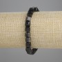Brățară din obsidian argintiu, cuburi facetate, diametrul 6×6 mm ±, lungimea 18 cm ±, pe bandă elastică