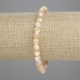 Brățară sidef bej, mărgele netede, diametru 6 mm ±, lungime 18 cm ±, pe bază elastică