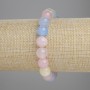 Brățară din morganit, mărgele netede, diametru 10 mm, lungime 18 cm, pe elastic