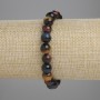 Brățară cu ochi de bou, ochi de tigru și ochi de șoim, mărgele netede, diametrul 8 mm +/-, lungime 18 cm +/-, pe elastic