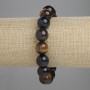Brățară cu ochi de bou, ochi de tigru și ochi de șoim, mărgele netede, diametru 12 mm, lungime 18 cm, elastică