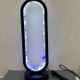 Lampa de veghe brut cu ametist în bază metalică de culoare neagră, diametru 32,5×10 cm, cablu USB
