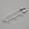 Bază pentru broșă cu ac, 41×12 mm, metal argintiu