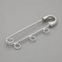 Bază pentru broșă cu ac, 41×12 mm, metal argintiu