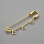 Bază pentru broșă cu ac, 41×12 mm, metal auriu