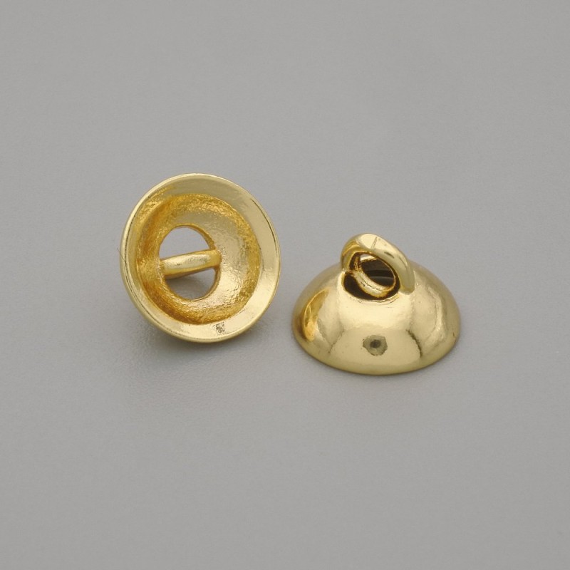 Preț per bucată. Cap de mărgele aurii, culoare metalică aurie, diametrul 8×1 mm ± gaură, diametrul 1,8 mm