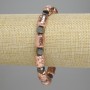 Brățară din lavă cilindrică, nuanță cupru, 12×8 mm; hematit multifacetat 5,5×6 mm; lungime 18 cm, elastic