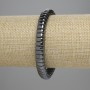 Brățară din hematit, rondel semicerc, 8,5×3,5 mm, lungime 18 cm, elastică