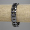 Brățară hematit, zale 3,5×15 mm, bile 4 mm, lungime aproximativă 18 cm, elastică