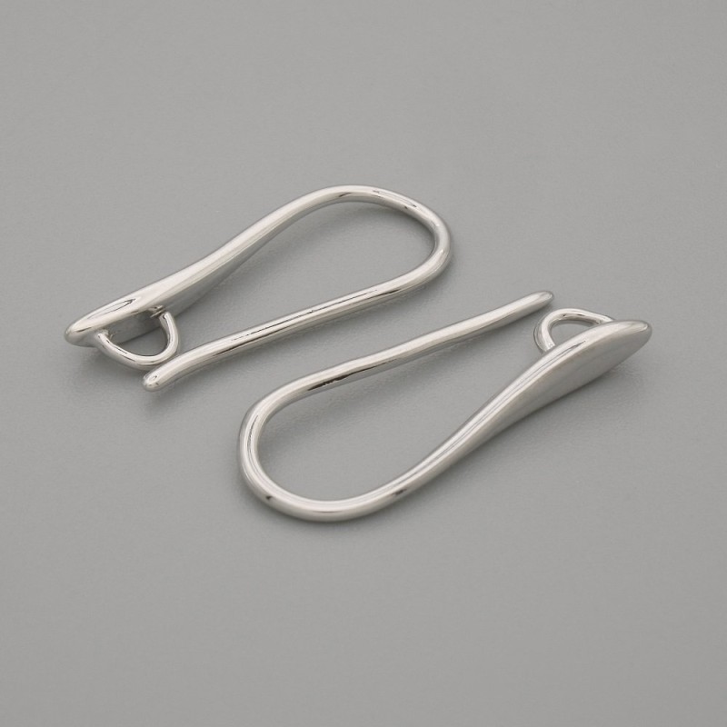 Știfturi pentru cercei, metal alb-argintiu, 20×2 mm+ - pereche