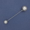 Broșă-pin Mallorca 9 mm ± 12 mm ± metal argintiu 73 mm+