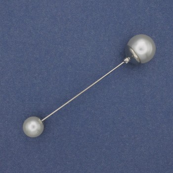 Broșă-pin Mallorca 9 mm ± 12 mm ± metal argintiu 73 mm+