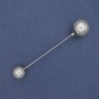 Broșă-pin Mallorca 9 mm ± 12 mm ± metal argintiu 73 mm+