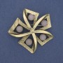 Broșă Accent cu cuarț roz, metal auriu, 60 mm+