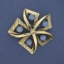 Broșă Accent cu opalit de Lună, metal auriu, 60 mm+