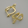 Știfturi pentru cercei, metal auriu, 16×11 mm, set de 2