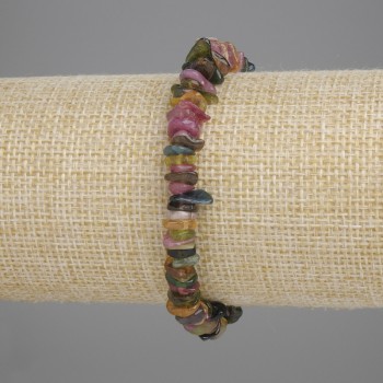 Brățară cu cioburi de turmalin, diametrul 6-9×1-3 mm, lungimea 18 cm +- elastică