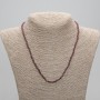 Colier cu granat facetat, mărgele de 3 mm, lungime 45 cm, cu închizătoare
