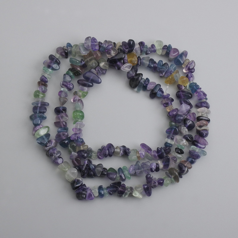 Mărgele din fluorit, formă de cioburi, diametru 5–12×3–6 mm, 5 mm ±, lungime 78 cm +