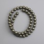 Mărgele din pirită, bilă netedă, diametrul de 8 mm ±, lungime 37 cm ±