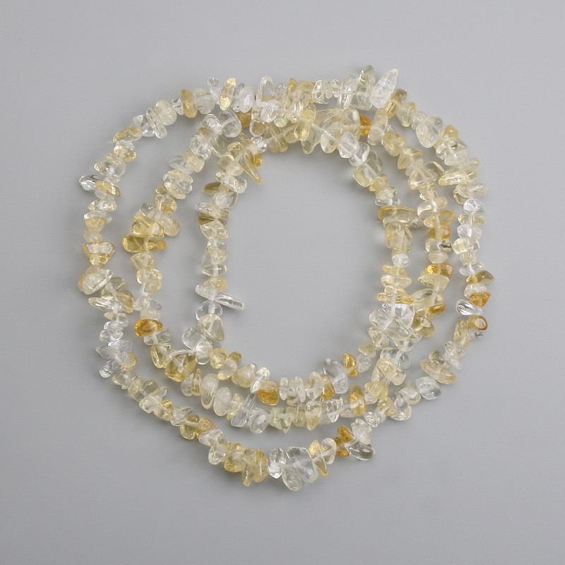 Mărgele citrin cioburi, diametrul 6–12×3–6 mm, lungime 75 cm
