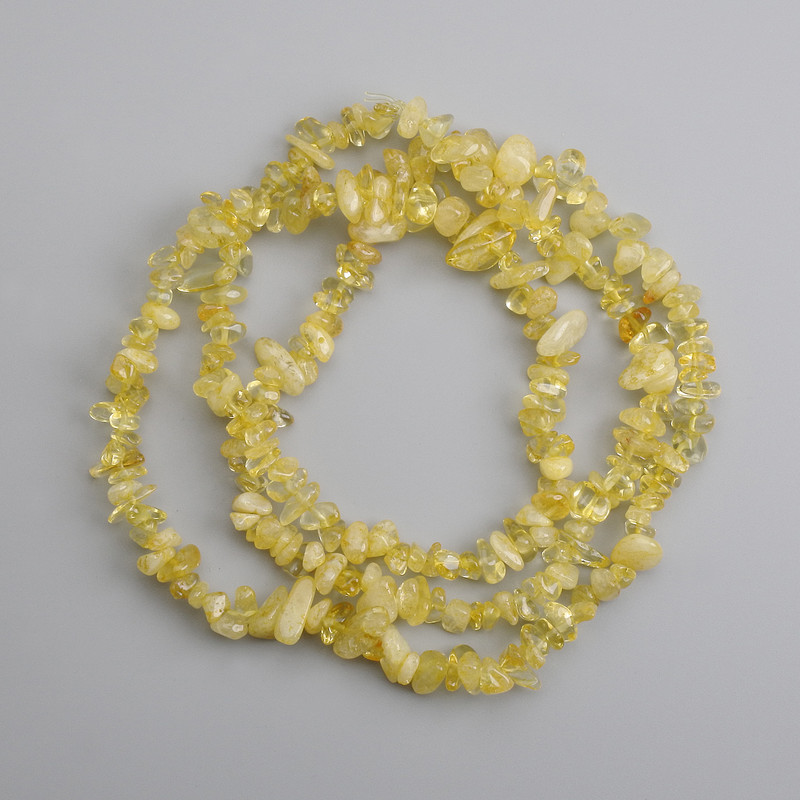 Mărgele citrin – fragmente, diametrul 6–12×4–6 mm, lungime 75 cm +