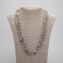 Colier lung din agat «Venele Dragonului», mărgele netede, diametrul 8 mm ±, lungime 120 cm ±