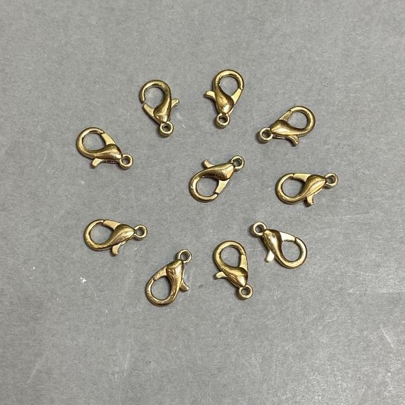 Închizătoare carabină aurie 14×6 mm±, ambalare 10 buc.