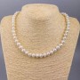 Colier din perle de râu rotunde, diam. 8–9×7 mm, lungime 45 cm +/-, cu închizătoare