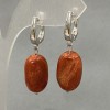 Cercei din coral poros, ovali, 18×11 mm
