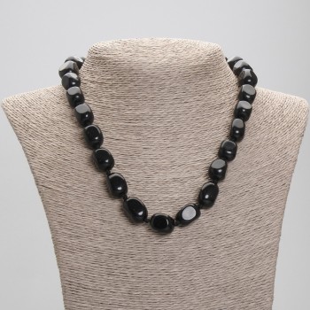 Colier din agat în formă de batoane, diametrul 15-18×10-11, 5 mm+-, lungime 45 cm+- cu închizătoare