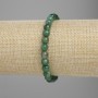 Brățară cu smarald, mărgele netede, diametru 6 mm ±, lungime 18 cm ±, pe șnur elastic