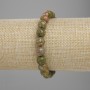 Brățară din jasp heliotrop, bile tăiate, diametru 8 mm ±, lungime 18 cm ±, pe elastic