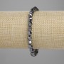 Brățară din hematit, cu pietre multifacetate, diametru de 6 mm, lungime de 18 cm, pe bază elastică