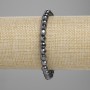 Brățară din hematit facetat, mărgele de 6 mm, lungime 18 cm, pe elastic