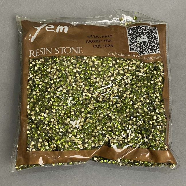 Strasuri verzi, diametrul 3 mm, ambalaj de 105 g (+ -)