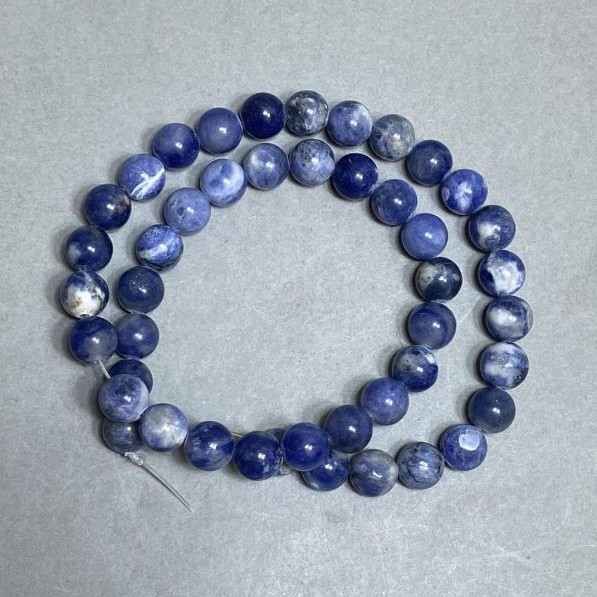 Mărgele din sodalit, bilă netedă de 8,5 mm, lungime 37 cm ±