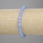 Brățară cu acvamarin, mărgele netede, diametru 6 mm, lungime 18 cm, elastic