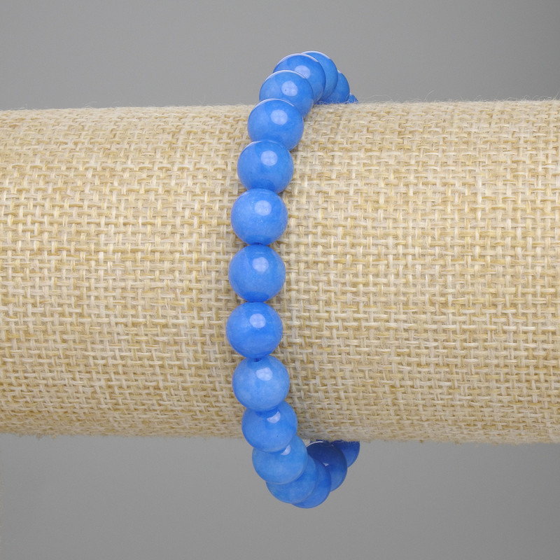 Brățară din apatită, mărgele rotunde, diametru 8 mm ±, lungime 18 cm ±, elastică