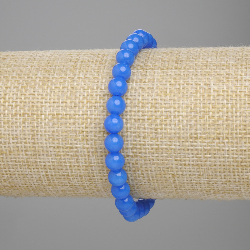 Brățară din apatit, mărgele netede, diametru 6 mm, lungime 18 cm, elastic