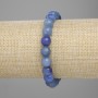 Brățară din aventurin albastru, mărgele lucioase, diametrul 8,5 mm ±, lungime 18 cm ±, pe elastic